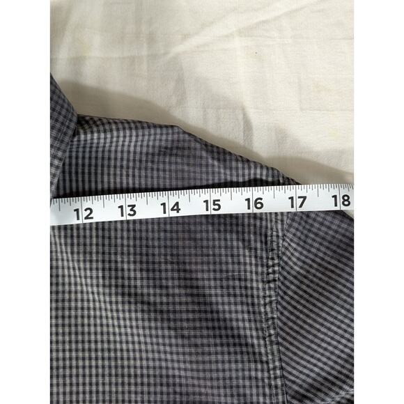 APT. 9 Mens Button Up Shirt Plaid Long Sleeve Gray Cotton Boho Formal Small - Picture 7 of 15